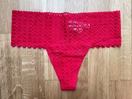 Victoria’s Secret PINK Heart Lace High Waist Thong M NEW