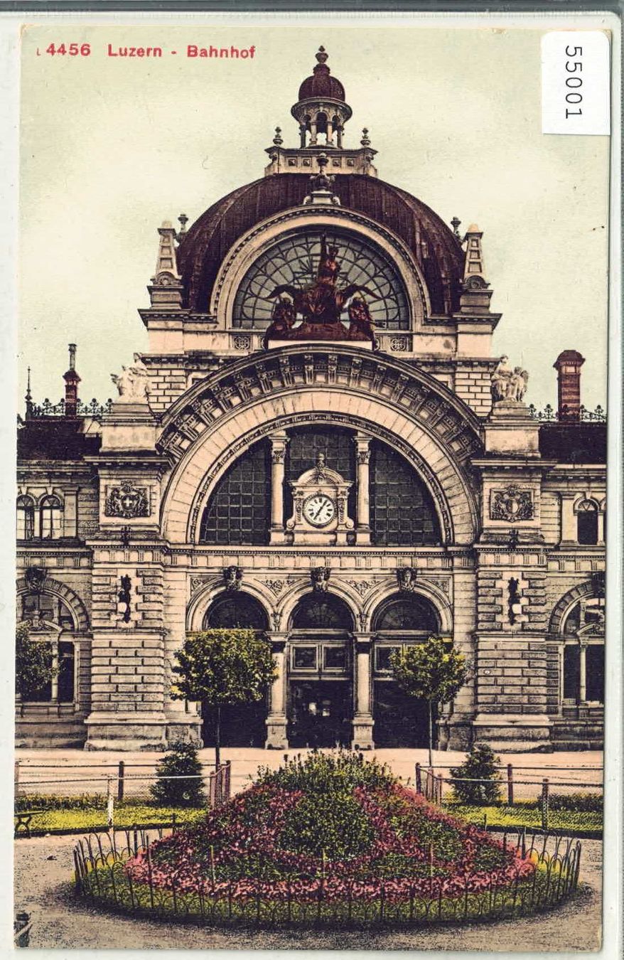 Cartoline postali: Luzern - Bahnhof - Litho – Usato da Ettingen venduto da Kartenplanet