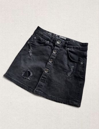 Jeansrock Garcia Jeans schwarz mit Löchern Grösse S