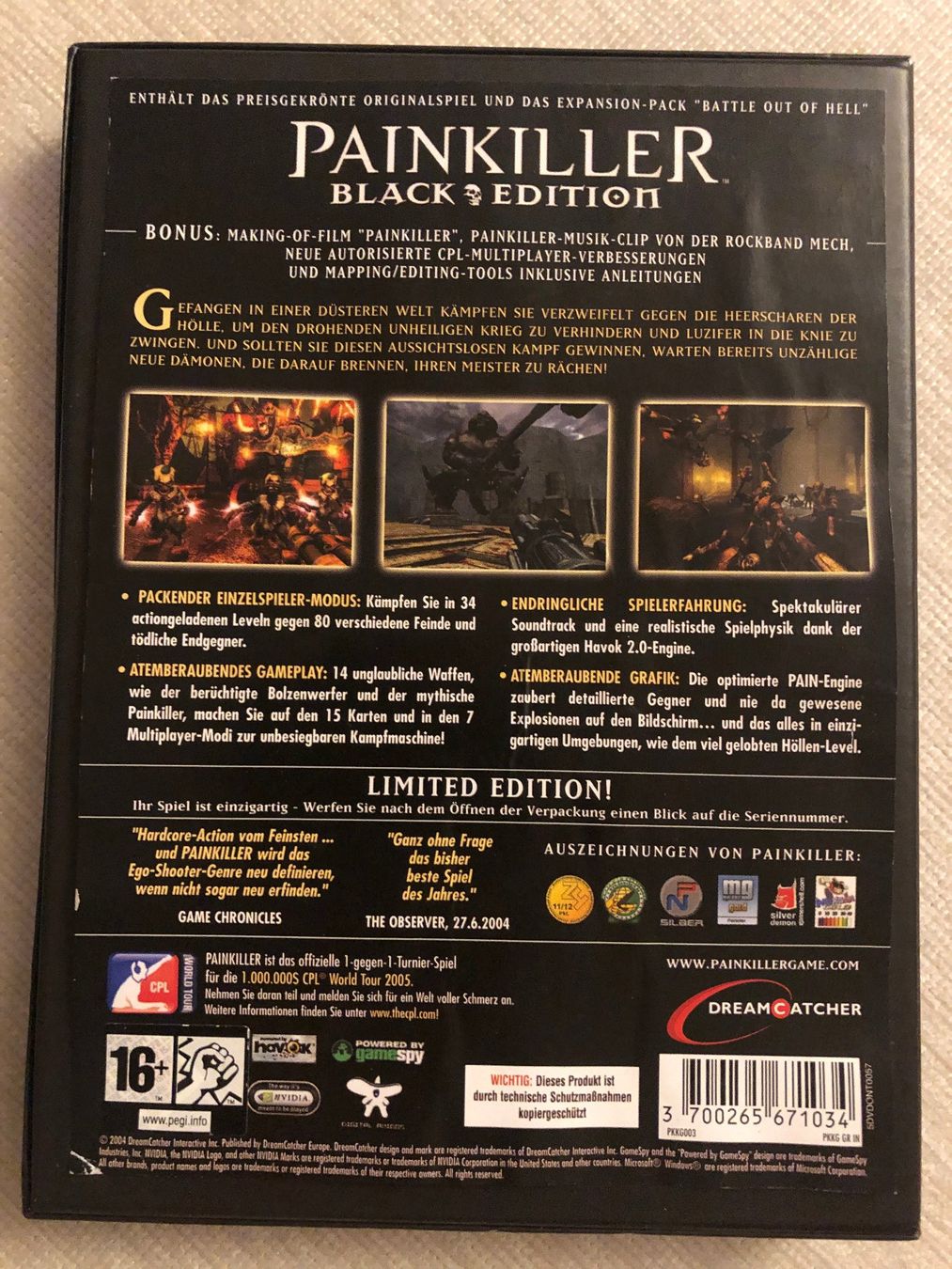 Giochi: Painkiller - PC Game – Usato da Glattpark(Opfikon) venduto da Gamebaer 1