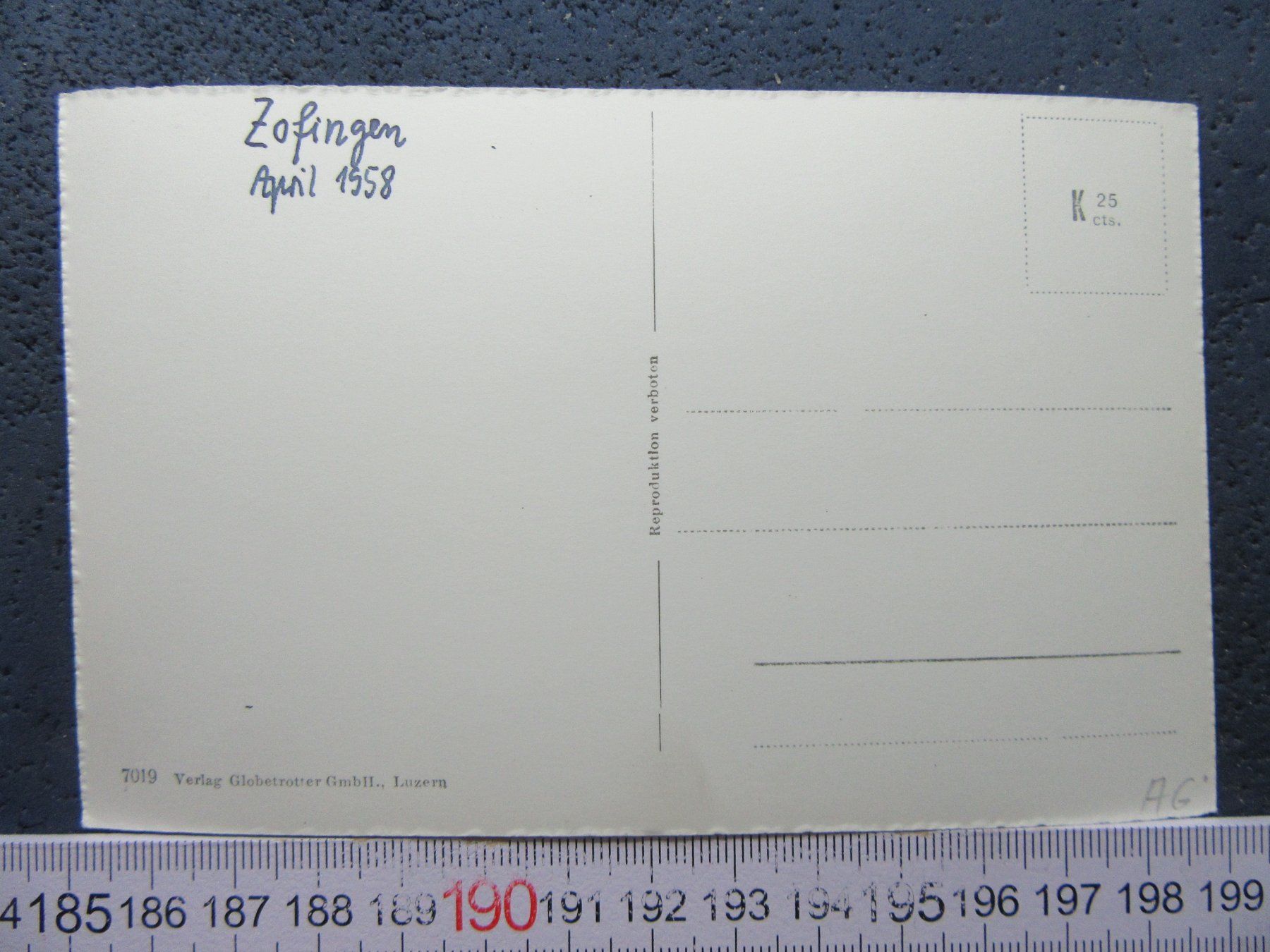 Cartoline postali: ZOFINGEN AG AK 1958 – Usato da Ettingen venduto da Hausi4711 1