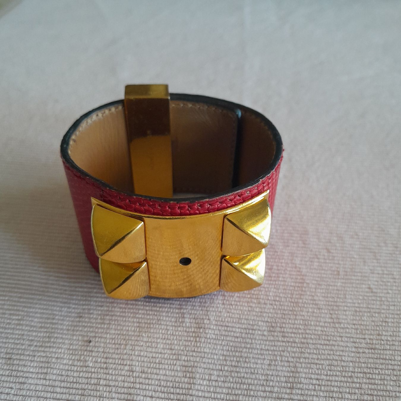 Hermès Bracciali & Braccialetti: Hermes Armband, Collier de chien, Eidechsenleder, rot – Difettoso da Knutwil venduto da Kompex