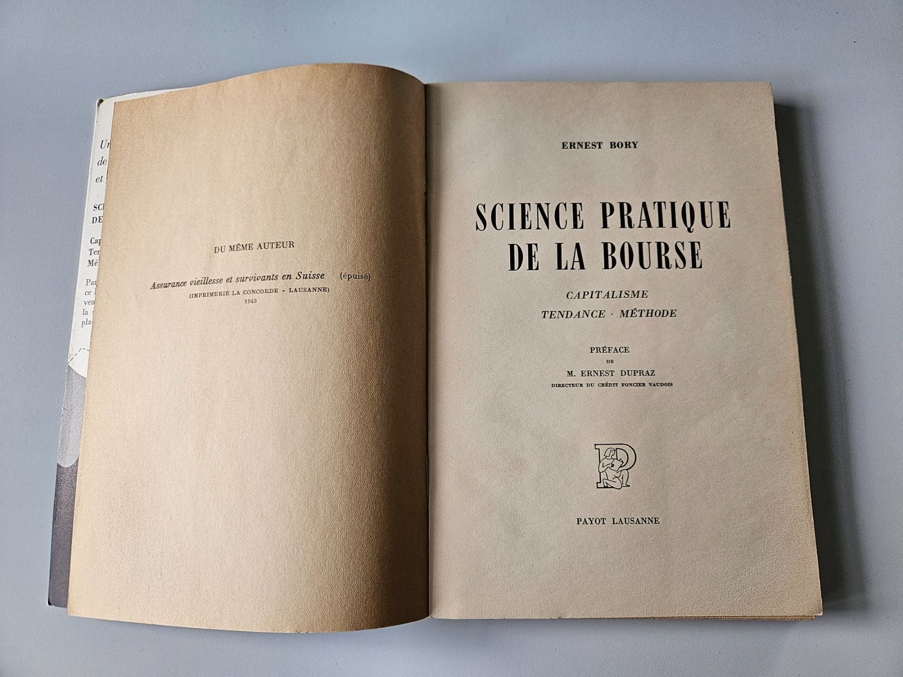 Libri: Science pratique de la bourse - Ernest Bory - Payot, 1945 – Usato da Echandens venduto da annegug 1