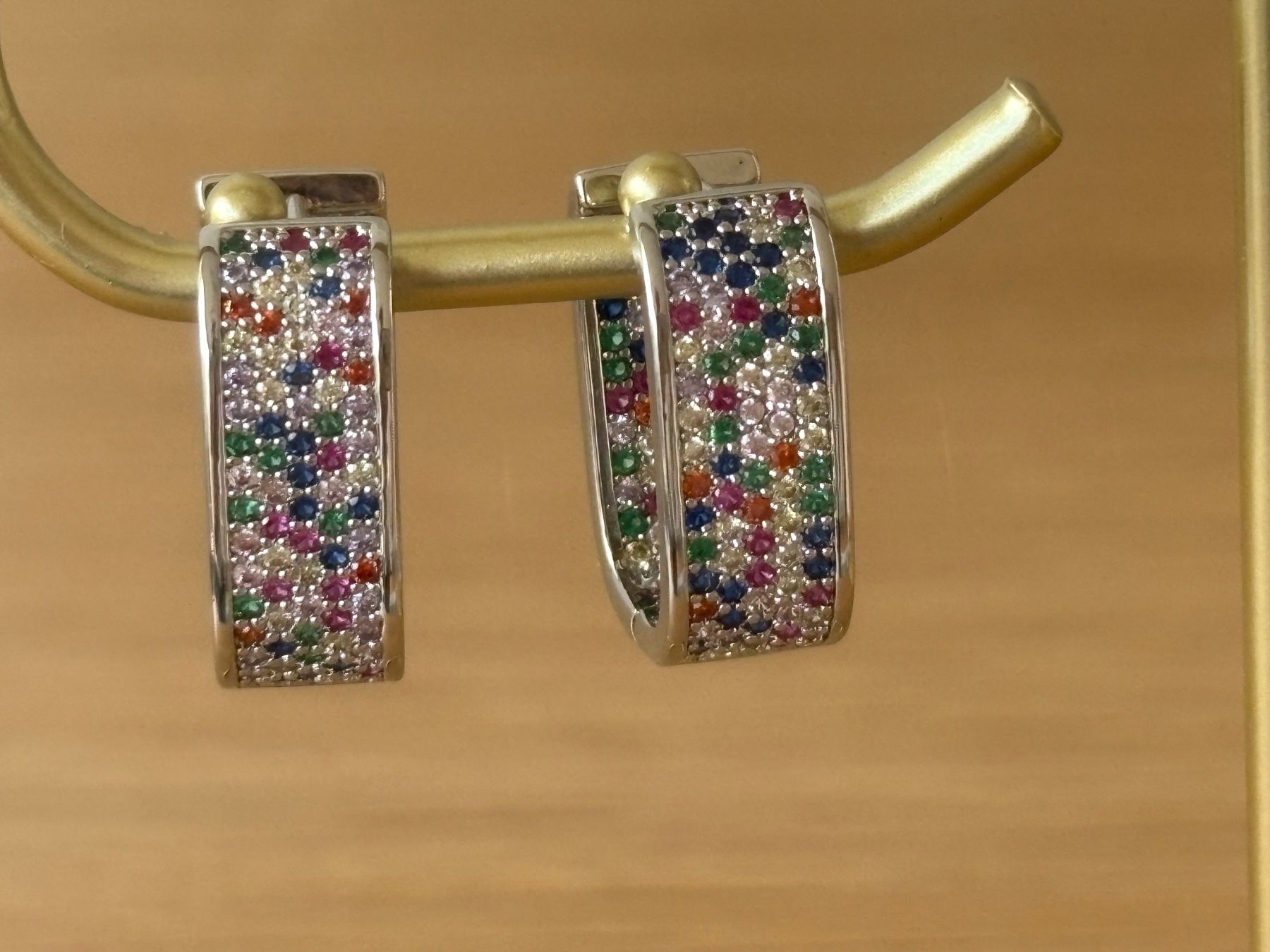 Orecchini pendenti & Orecchini a lobo: Luxus EleganteOhrstecker Ohrschmuck Multicolore Farbe:Silber – Nuovo (secondo la descrizione) da Biel-Bienne venduto da Roserosse13 2
