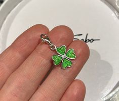 Thomas Sabo Charm Anhänger Kleeblatt + Glitzer 🍀 Top!