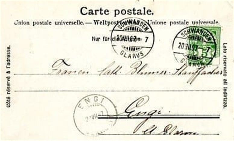 Cartoline postali: Linthal, Pantenbrücke – Usato da Ottikon b.Kemptth. venduto da Neptun1974 1