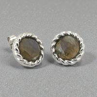 by Olga Ribler Labradorit Ohrstecker Sterling Silber 925