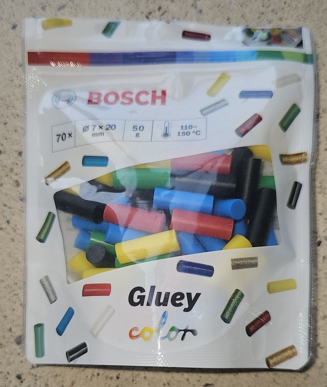 Bastelsets: Bosch Gluey Klebesticks Glitter, transparent, bunt 3 Pack. – Gebraucht aus Horgen von ste_sy7h 1