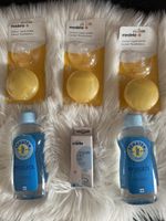 Paket Mama-Baby: Medela Stillhütchen Babyöl Steckdosenschutz