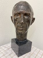 Büste Kopf Bronze auf Marmorsockel Adolf? Skulptur