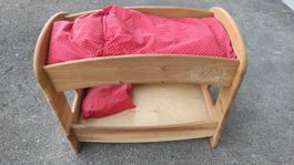 Puppen Hochbett Echtholz