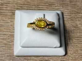 Saphir Ring 💎✨ 925 Silber vergoldet S145
