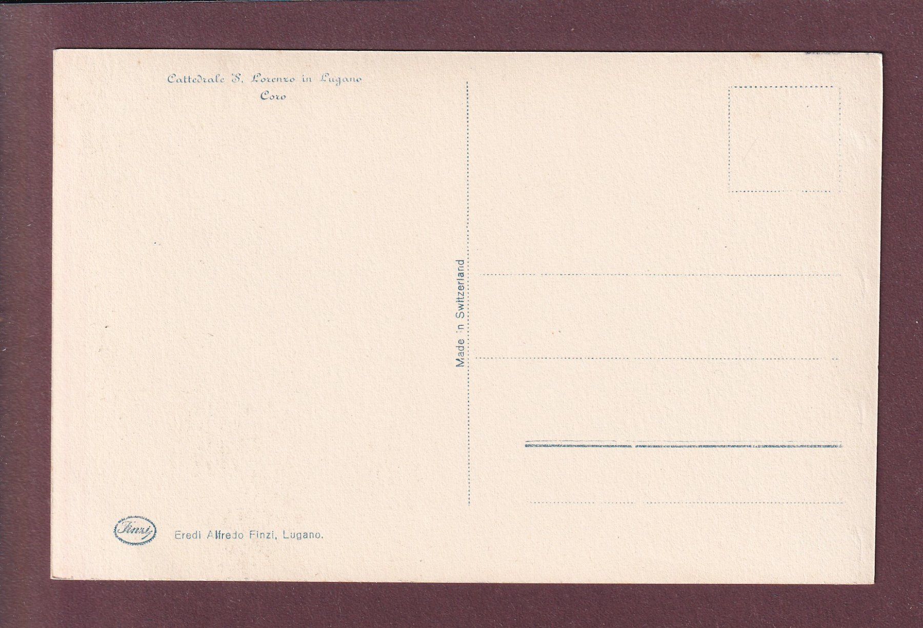 Cartoline postali: LUGANO - Cattedrale S. Lorenzo - Coro – Usato da Pully venduto da nicecards 1