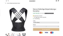 Haltungskorrektur Rückenstütze, Grösse XXXL, Neuwertig!