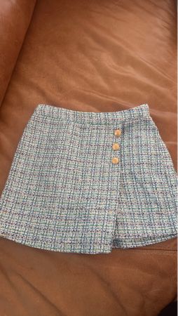 Tweed-Rock-Mini mit Knöpfen, Grösse 128-134