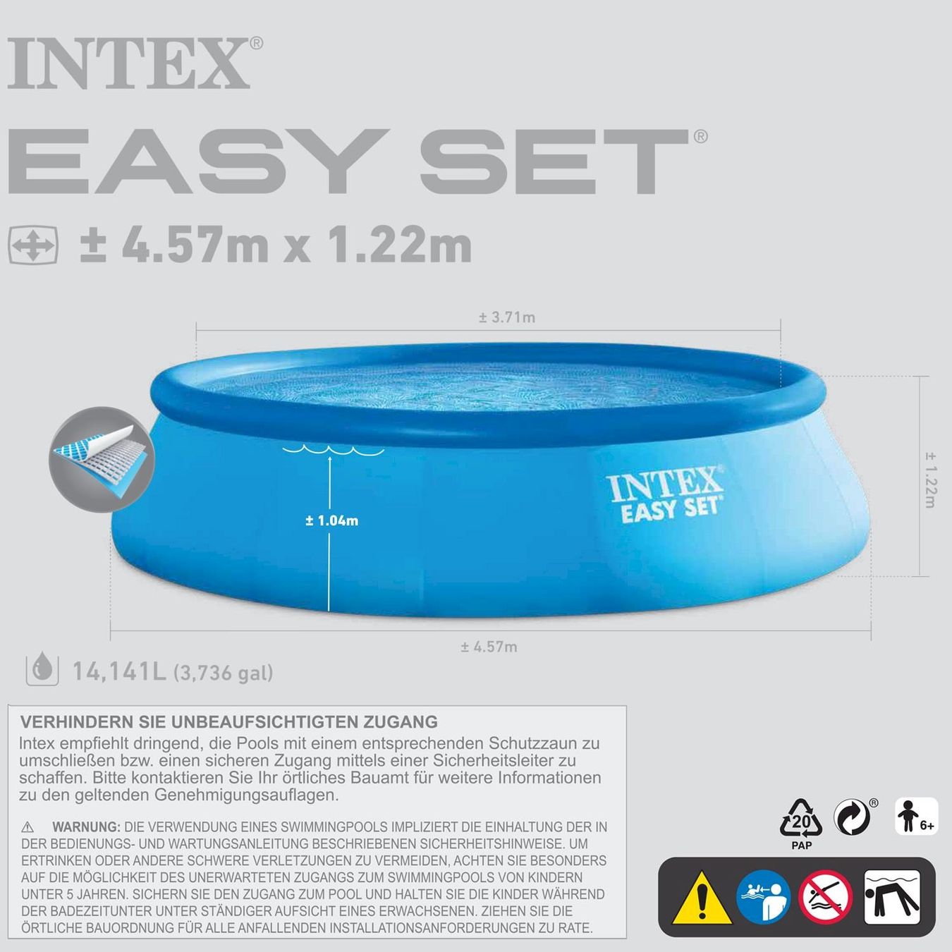 Intex Piscine: Intex Easy Set Pool 457×122 cm – Nuovo e nell'imballaggio originale da Bottighofen venduto da zaap 2