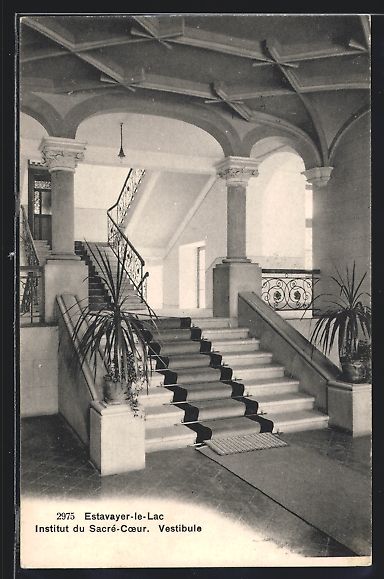 Cartoline postali: Estavayer-le-Lac, Institut du Sacré-Coe – Usato da Berlin venduto da bartko-reher