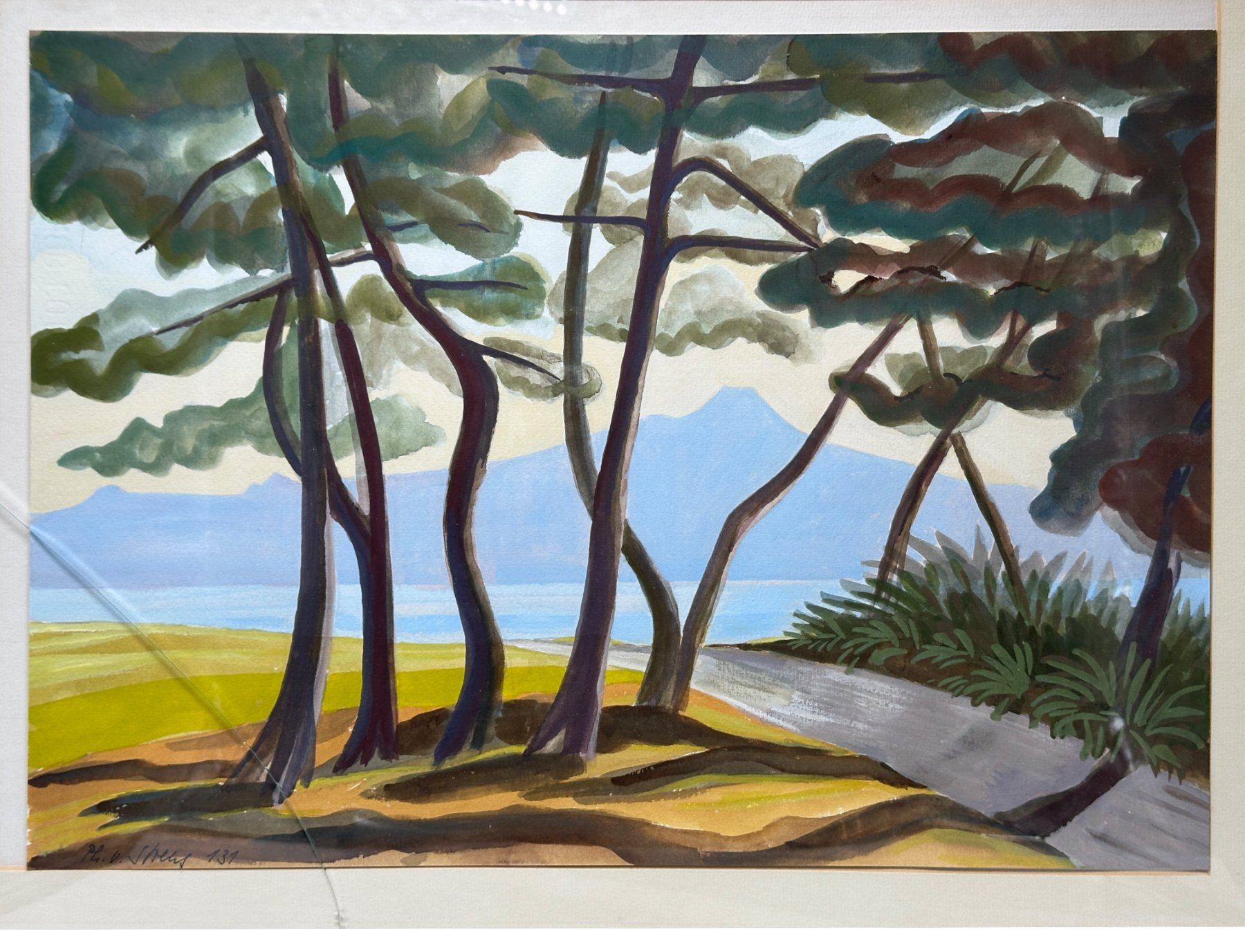 Dipinti: Superbe aquarelle paysage Lac Léman Vidy. Signée – Usato da Morges venduto da MeeBee 2