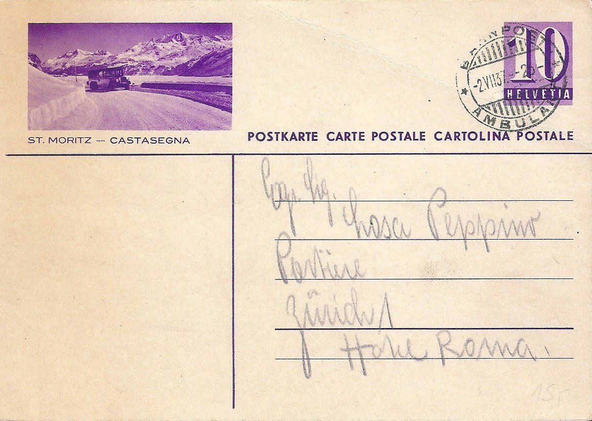 Tutti i francobolli: Carte postale  [ST. MORITZ] – Usato da Belmont-Lausanne venduto da ZarRomanoff