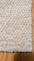 Schurwolle Teppich 130x70 cm – Hellgrau / Meliert – Wie neu