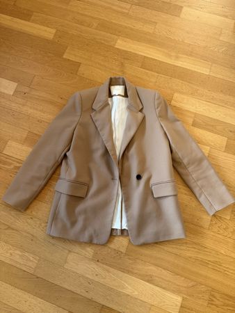 Oversized Maje Paris Designer Blazer S Beige Nude