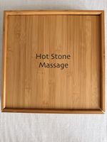 Hot Stone Massage Set Bambus Holz mit Steinen neu