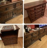3 ANTIKE MASSIVE SPANISCHE HOLZ KOMMODEN
