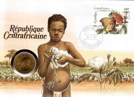 MÜNZBRIEF ZENTRALAFRIKA 1990 ERHALT SIEHE SCAN