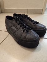 Superga Plateau Sneaker schwarz Glitzer Gr.35