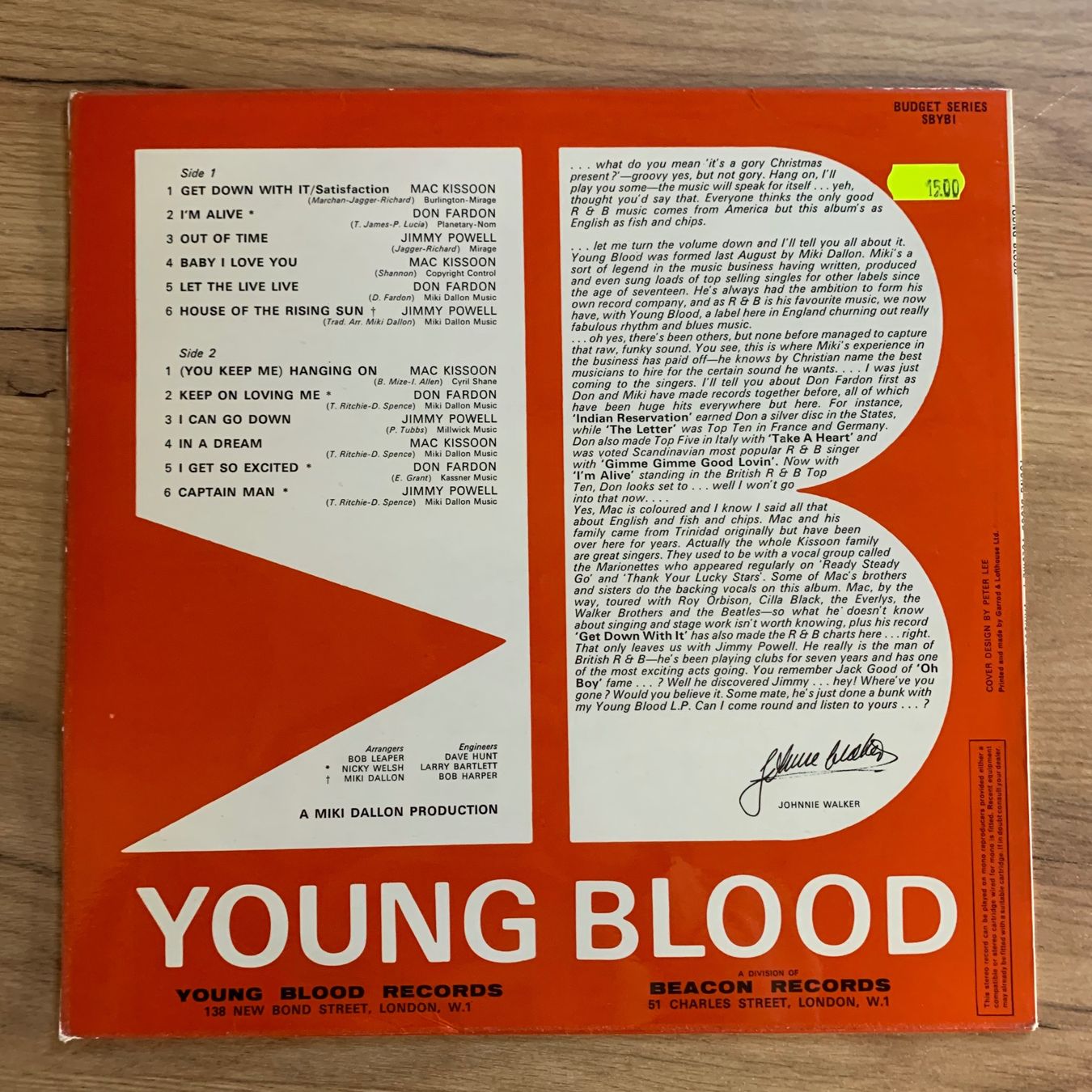 Dischi in vinile: Young Blood Volume 1...COMPIL UK...EX/EX – Usato da Gals venduto da Diskopatshop 1