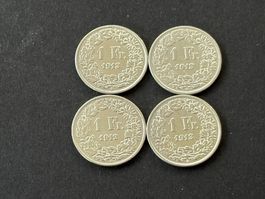 1 Fr. 1x1912; 3x1913 Rare Sammlerstücke