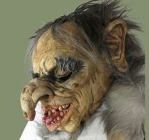 Holz-Fasnachtsmaske Larven Grind Krampus Hexenmaske