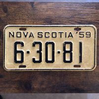 🇨🇦 1959 Vintage Autoschild, Nova Scotia 6-30-81 - Kanada 
