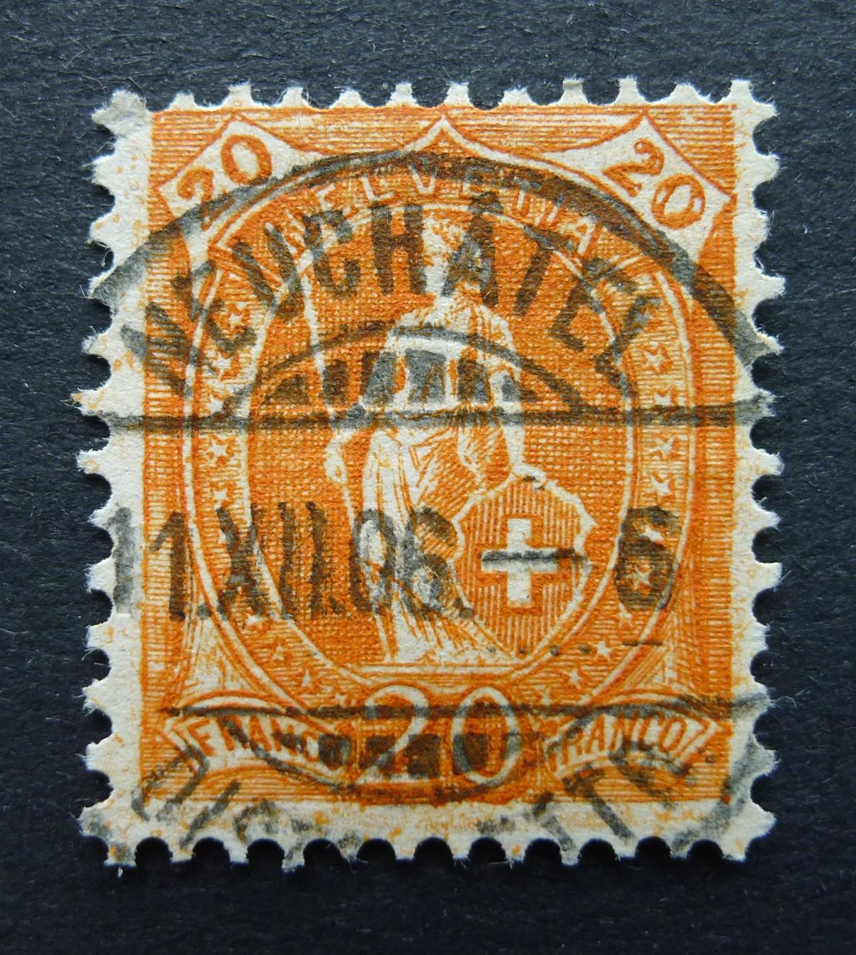 Alle Briefmarken: 86A, Vollstempel NEUCHATEL NE – Gebraucht aus Ebikon von SilvioFreund