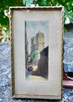 Original Radierung „Paris Notre Dame“ ca. 1920 handsigniert