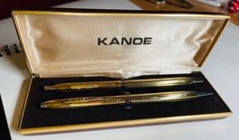 Kanoe Kugelschreiber & Bleistift Set, goldfarben, neu, OVP