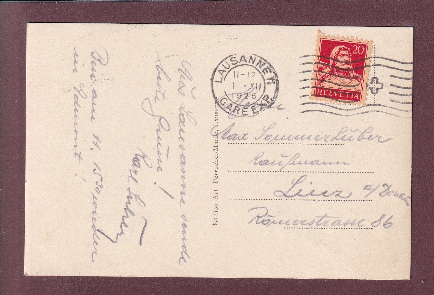 Cartoline postali: AYER et le Besso - 1926 – Usato da Pully venduto da nicecards 1