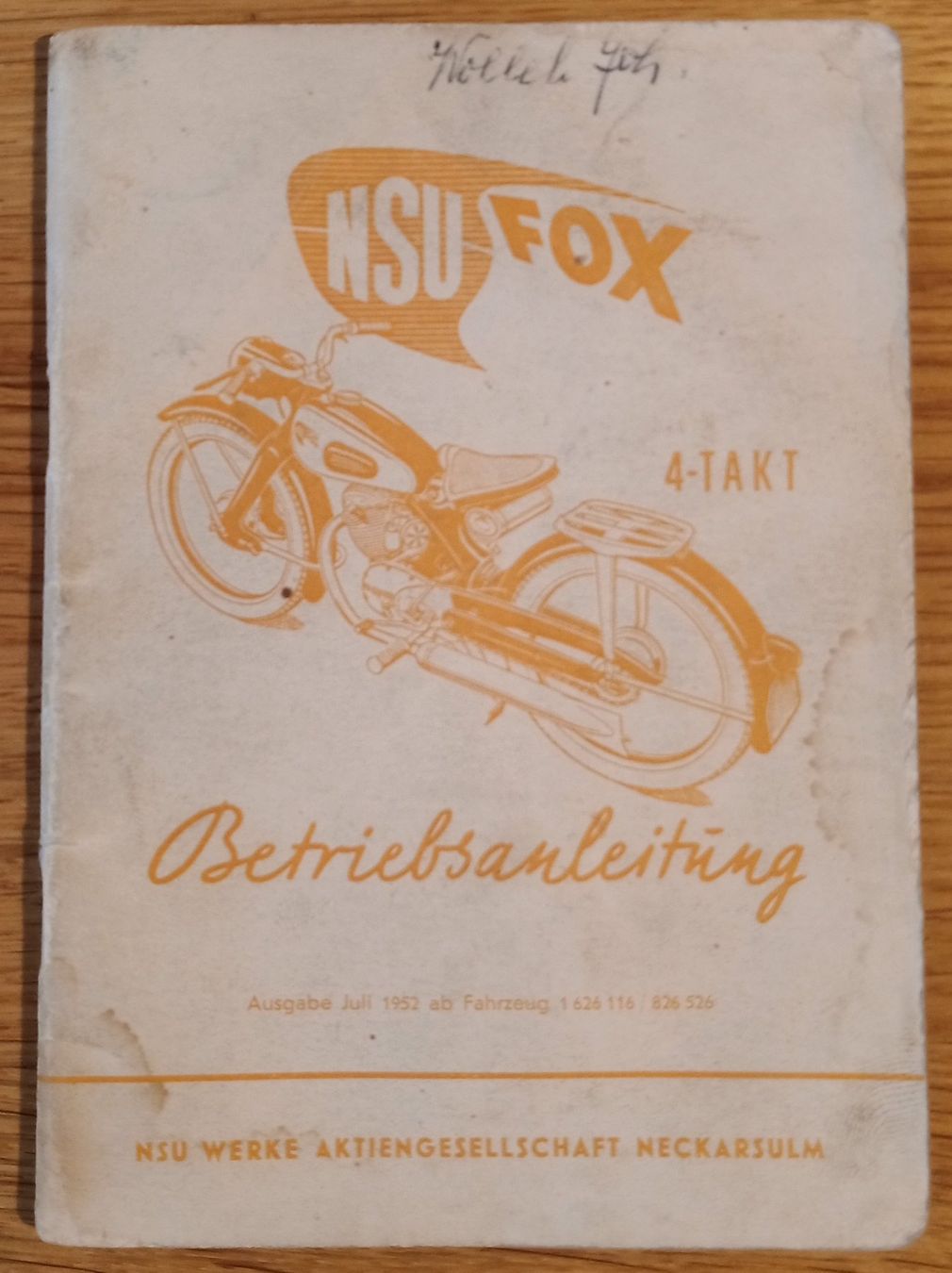 Libri: NSU Fox Original Betriebsanleitung – Usato da Heimenschwand venduto da reisevirus01