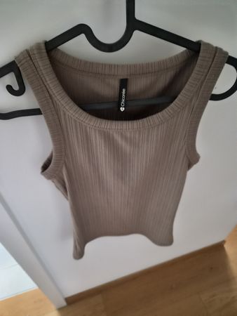 Damen Tanktop Chicoree gerippt beige