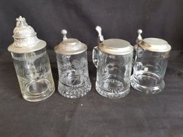 Biergläser, Bierhumpen, Bierkrug mit Deckel, Bier Deckelglas