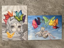 AK mit Kunst von Camilla d' Errico / Mädchen Schmetterlinge