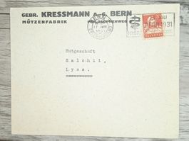 TR20 Enveloppe + Timbre Suisse 1931