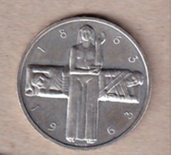 Alle Münzen: Pièce commémorative de 5 francs en argent 1963 – Gebraucht aus Grandson von Rogneux