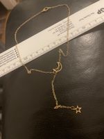 Collier plaqué or jaune lune et étoile neuf 50 cm 