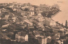 Montreux (VD) – Panorama der Stadt und des Bahnhof