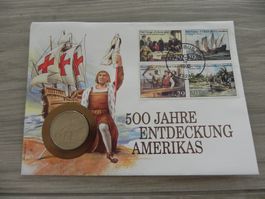 Münzbrief USA 1/2 Dollar 1992 500 Jahre Entdeckung Amerikas