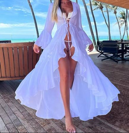 Retro Strandkleid "Südsee" weiss
