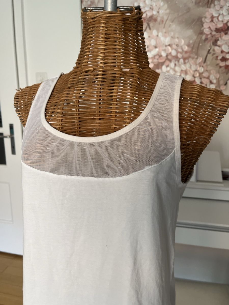 Tops: Top mit Netzeinsatz, weiss, S – Gebraucht aus Solothurn von Bobesch08 1