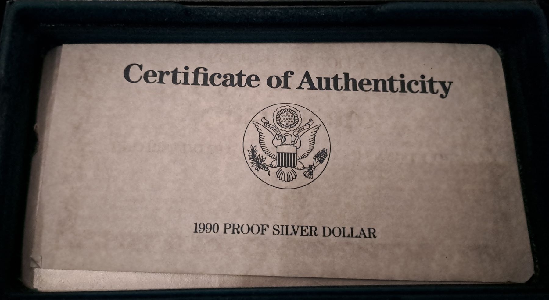 Tutti le monete: 1990 Proof Silber Dollar Eisenhower Centennial Zertifikat – Usato da Deitingen venduto da Soya1 4