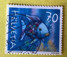 Nr.1027 GESTEMPELT Regenbogenfisch allein unterwegs 2001  ﻿